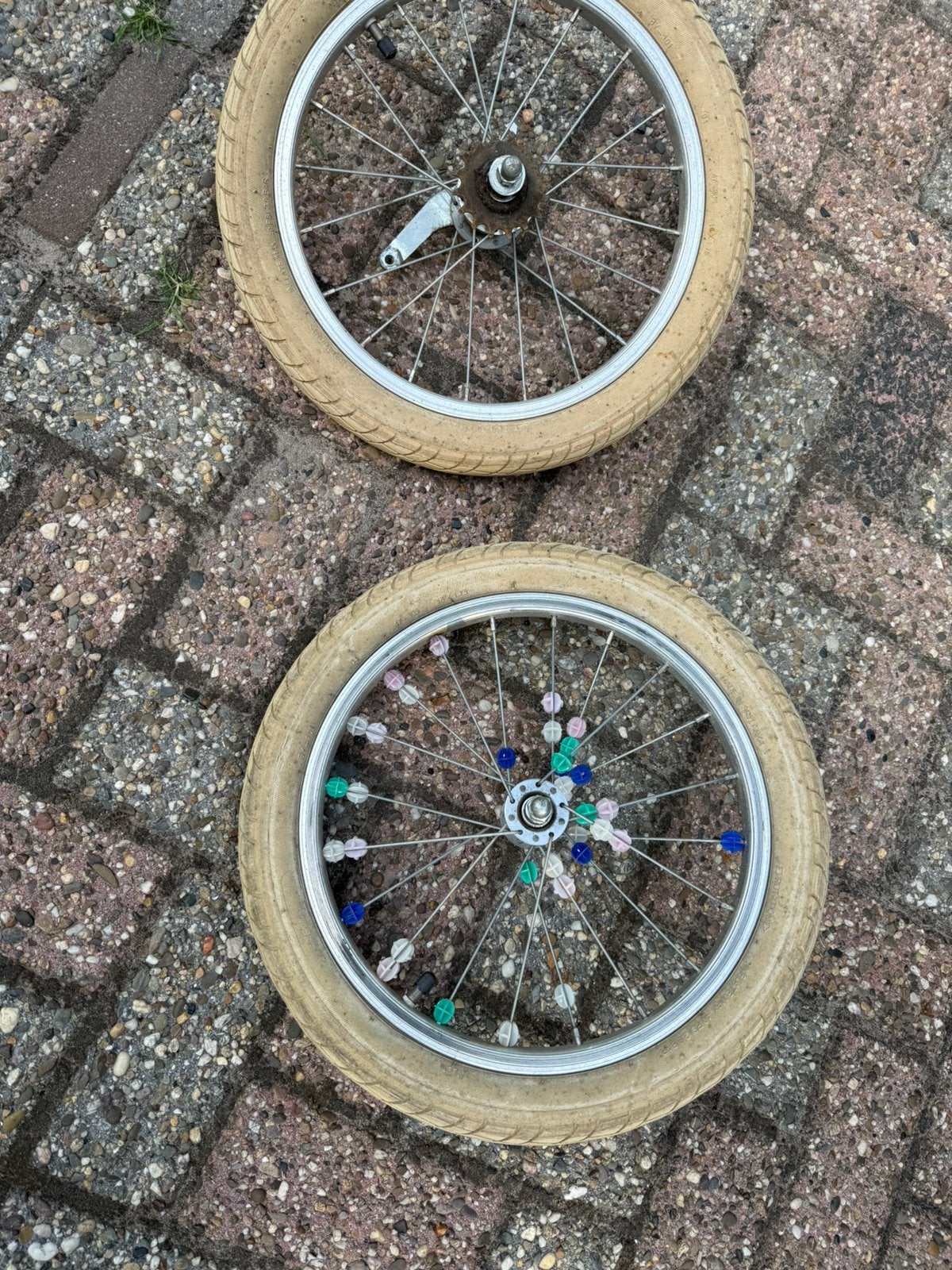 16 inch wielen voor en achter, Fietsen en Brommers, Fietsonderdelen, Ophalen, Gebruikt