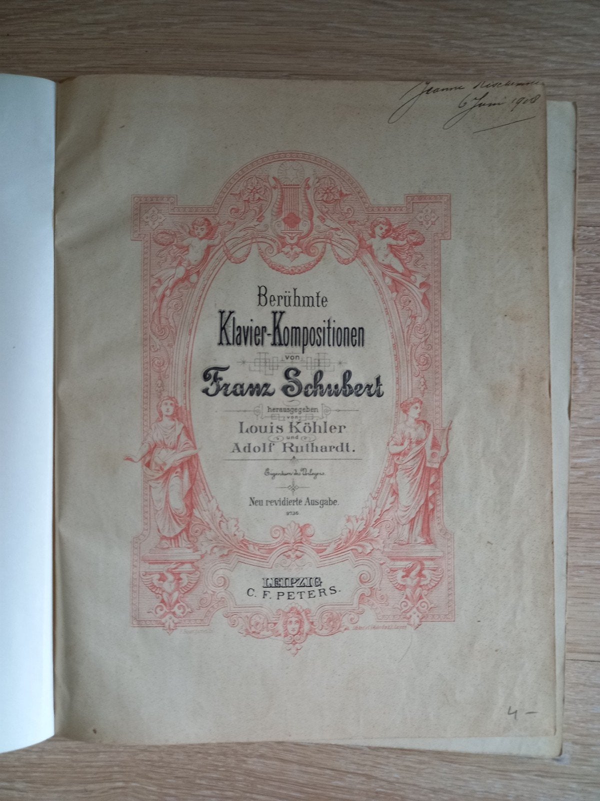 Bladmuziek Schubert, piano, Peters , 1908, Muziek en Instrumenten, Gebruikt, Klassiek, Ophalen of Verzenden, Artiest of Componist
