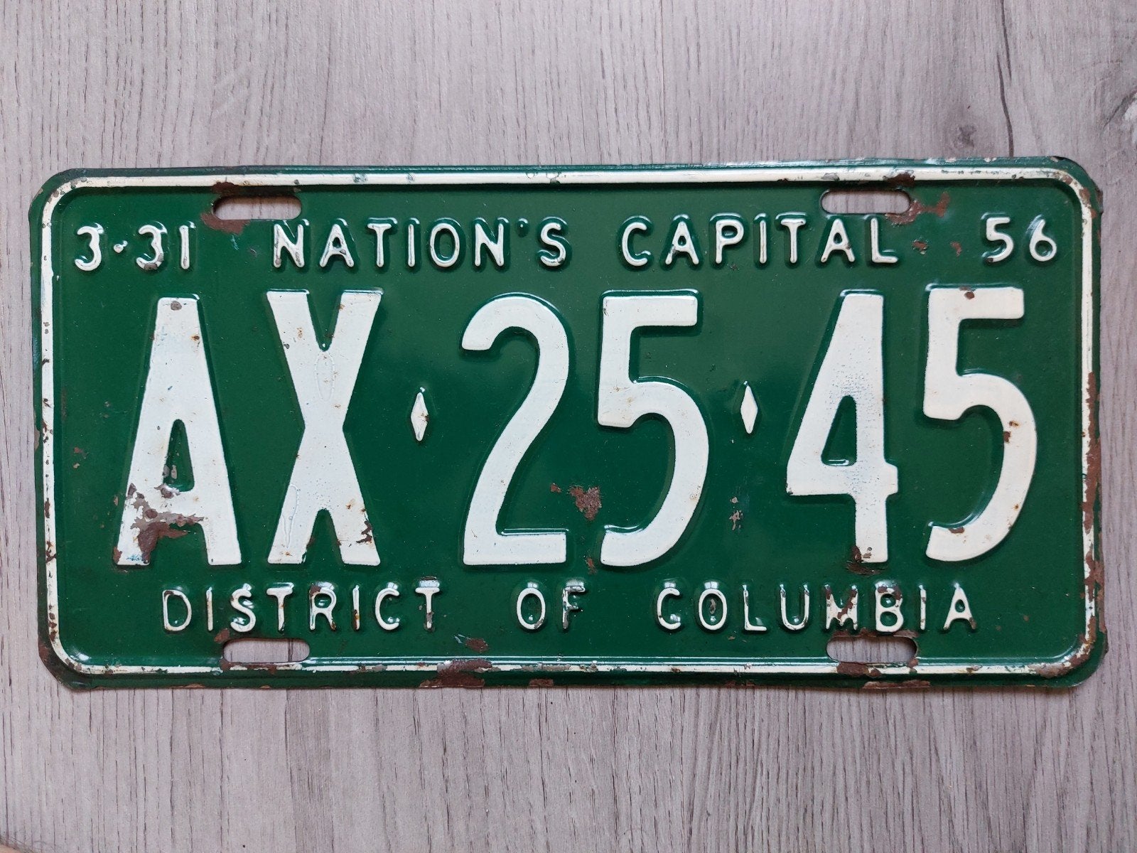 Kenteken 1955 1956 Washington DC District Of Columbia USA, Ophalen of Verzenden, Gebruikt, Auto's