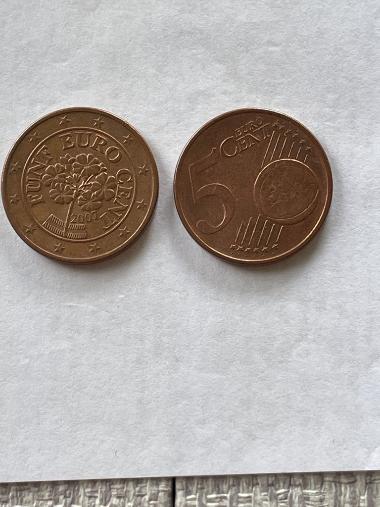 Oostenrijk munten 5 cent 2011 , 2007 , 2003, 2008 en 2002., Ophalen of Verzenden, Oostenrijk, 5 cent, Losse munt