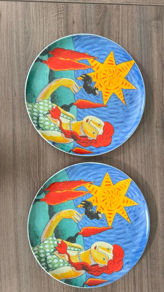 2 Jacques Tange "Springtime" borden, Gebruikt, Keramiek, Ophalen of Verzenden, Bord(en)