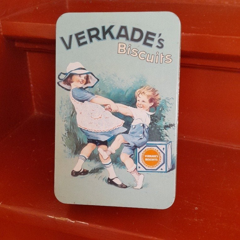 Blik Verkade Biscuits, Verzamelen, Blikken, Ophalen of Verzenden, Gebruikt, Koek(jes), Verkade