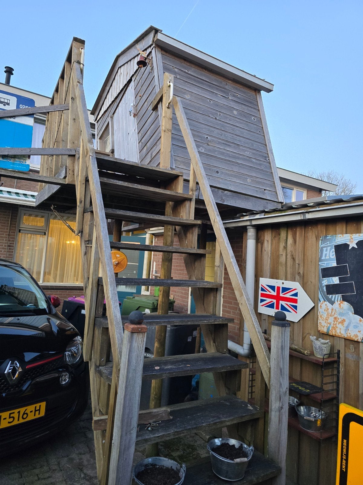 Houten speelhuis incl. inboedel Gratis, Ophalen, Gebruikt, Hout