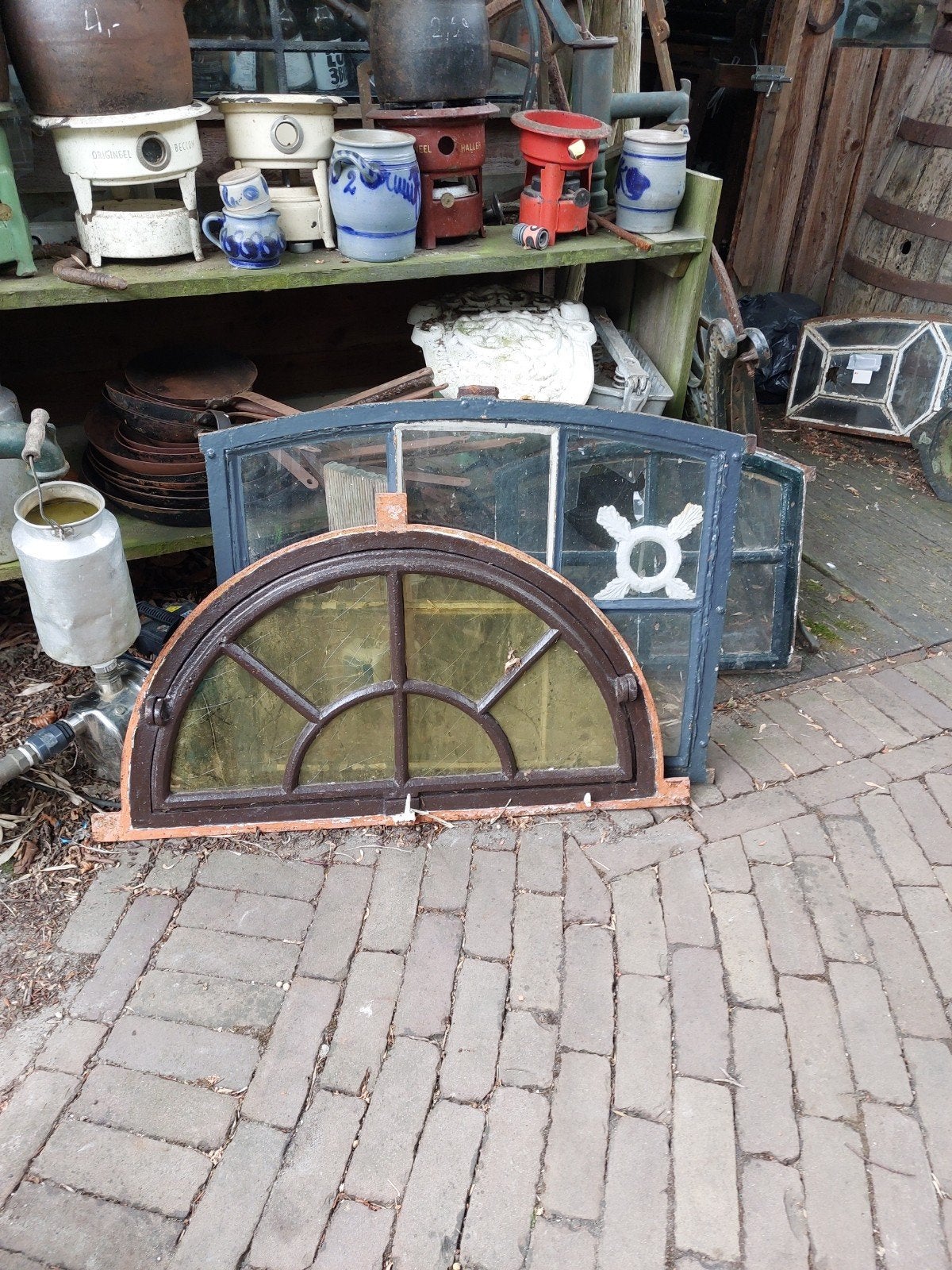 Oude gietijzeren  stalramen, Doe-het-zelf en Verbouw, Ophalen, Gebruikt, Minder dan 80 cm, Minder dan 80 cm