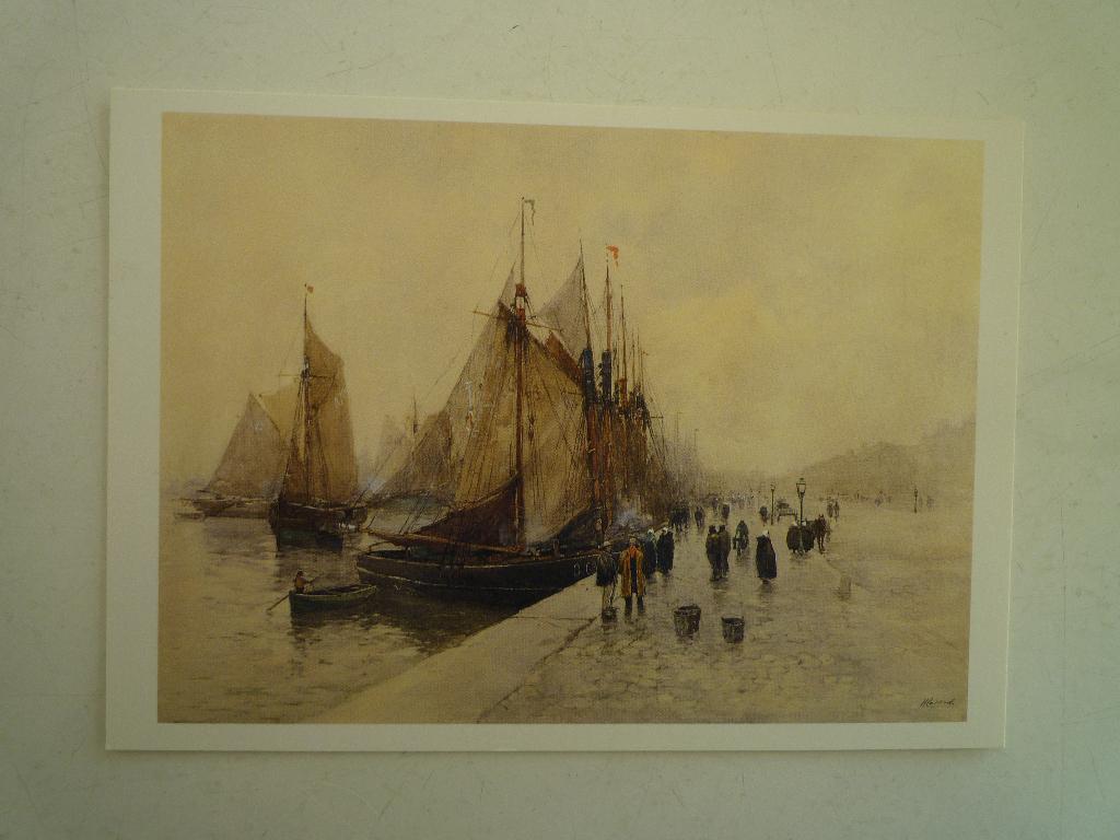 Visserskaai te Oostende Belgie zeilschepen Henry Cassiers, Ophalen of Verzenden, Voor 1920