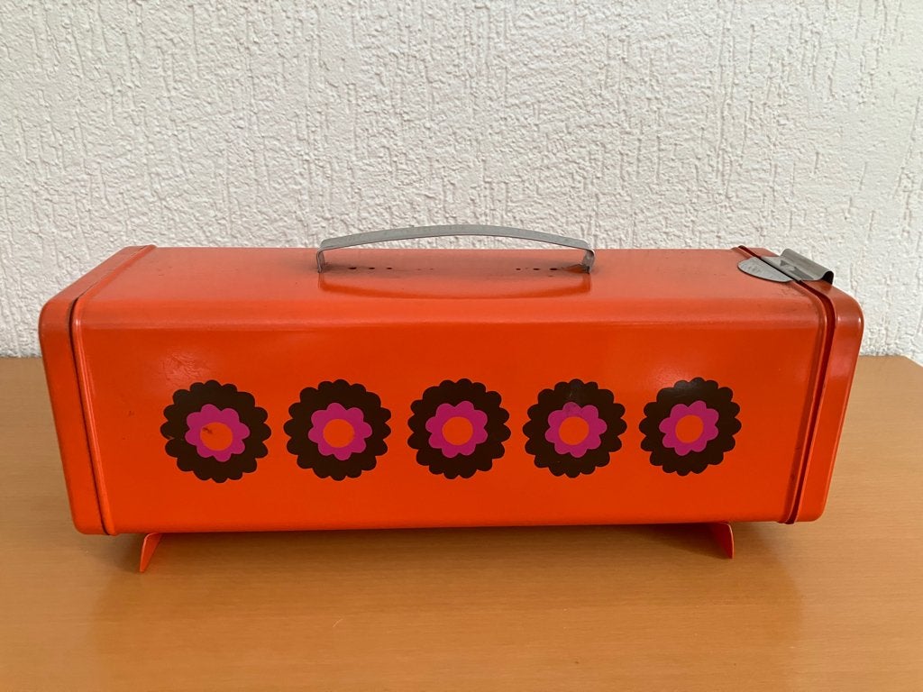 Oranje Ontbijtkoek Blik met deksel aan zijkant, Ophalen of Verzenden