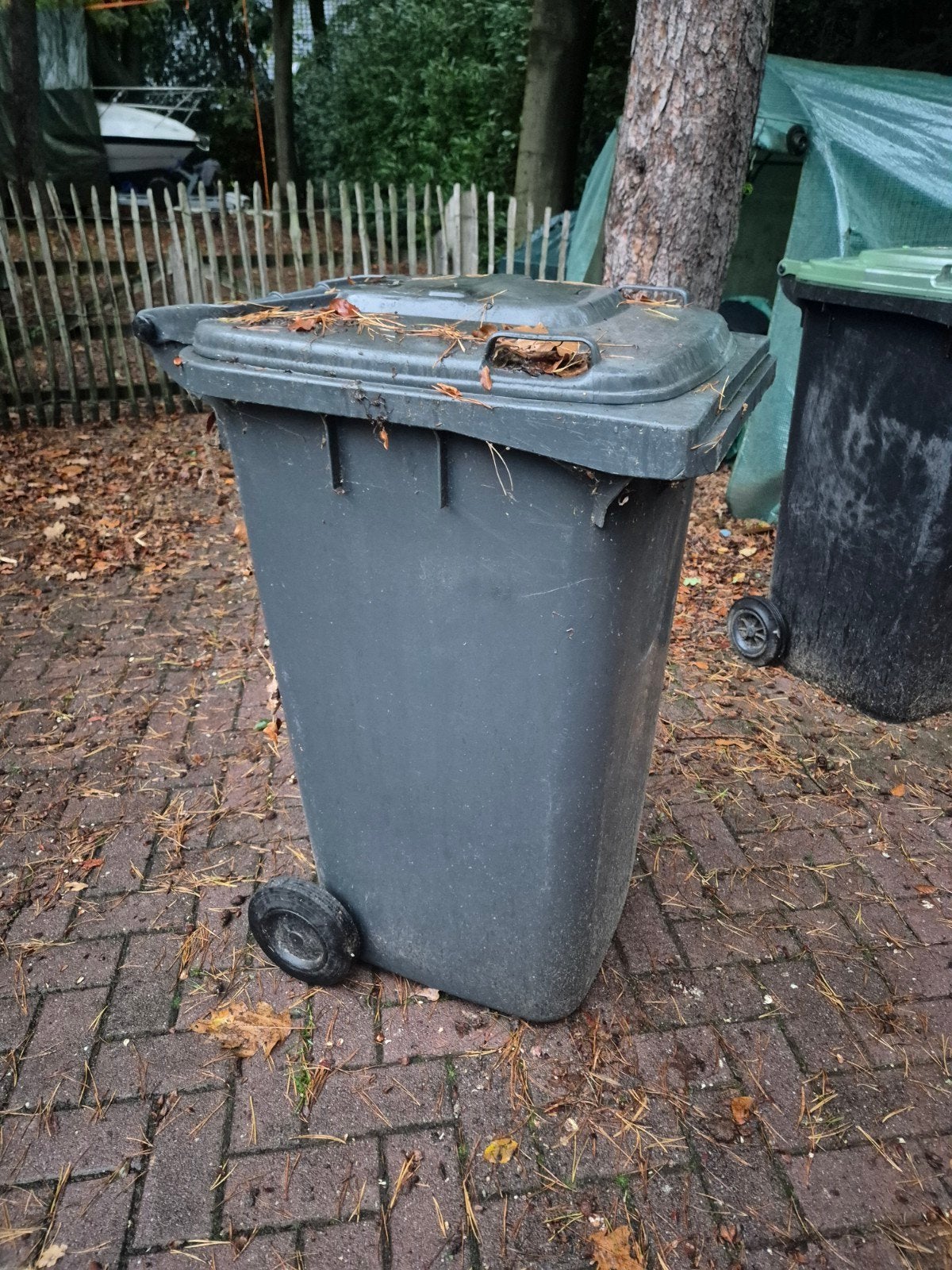 Grijze afvalcontainer met wielen - Gebruikt, Ophalen, Kunststof, Gebruikt, 40 liter of meer