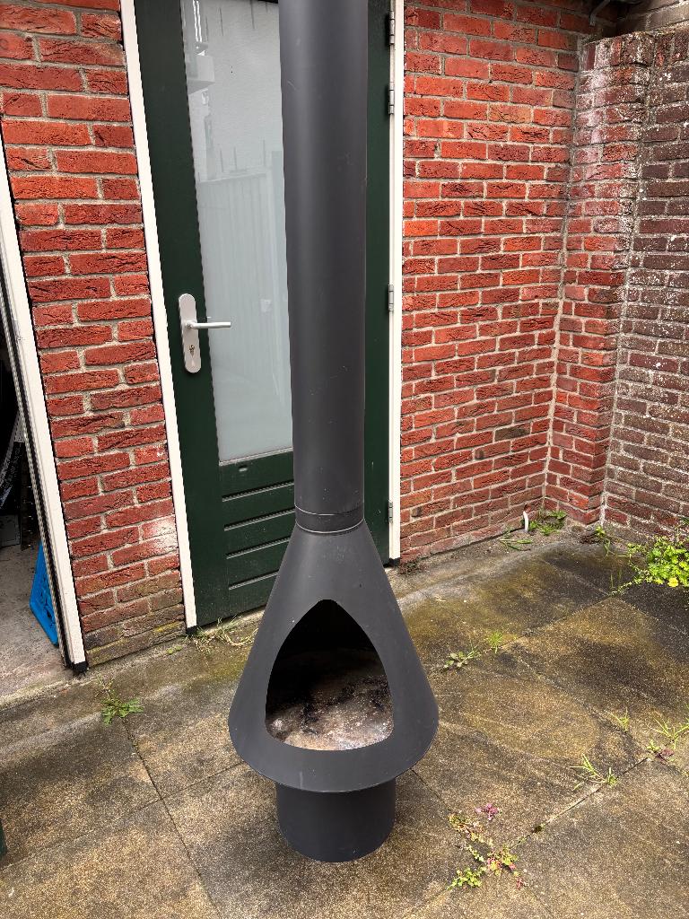 RVS houtkachel mat zwart, Tuin en Terras, Tuinhaarden, Zo goed als nieuw, Ophalen