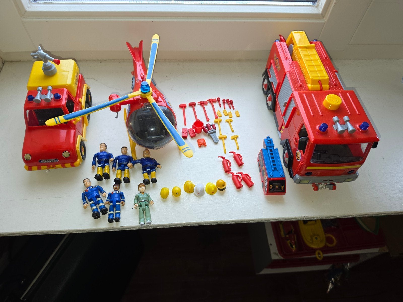 Brandweerman Sam speelgoed set met voertuigen en figuren, Ophalen of Verzenden, Gebruikt