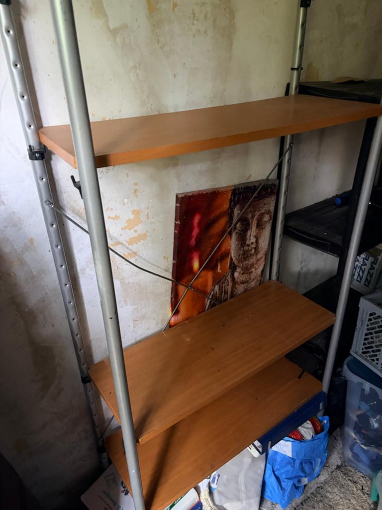 Praktische stellingkast met houten planken, Huis en Inrichting, Met plank(en), Gebruikt, 150 tot 200 cm, 25 tot 50 cm
