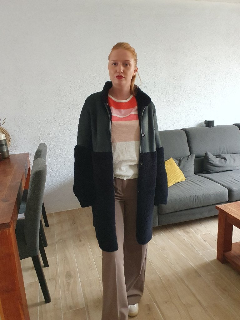 Prachtige Arma jas (echte Lammy Coat), mt 36, Blauw, Ophalen of Verzenden, Maat 36 (S), Onbekend