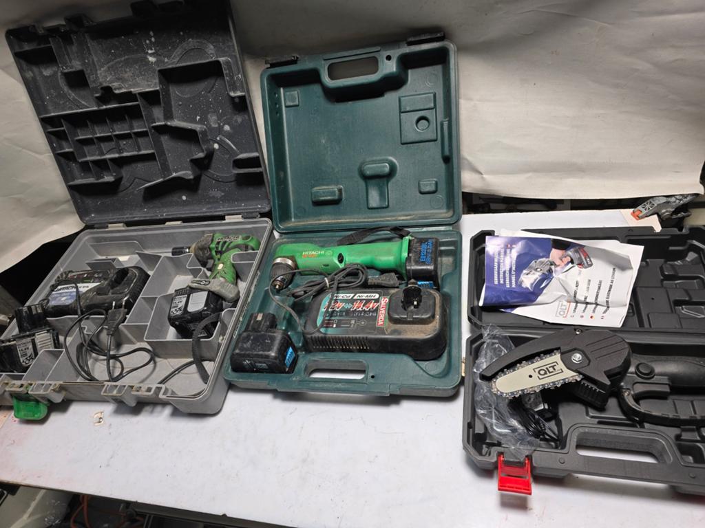 Hitachi slagmoersleutel + haaks schroefmachine + kettingzaag, Ophalen of Verzenden, N.v.t, N.v.t, N.v.t