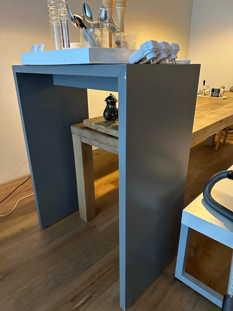 Mooie grijze statafel, overschilderbaar - 120x80x35 cm, Ophalen of Verzenden, Gebruikt