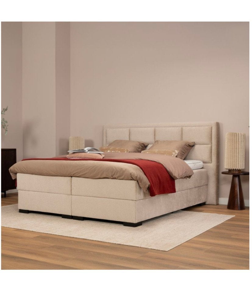 Boxspring 180x200 cm met opbergruimte - Beige, Huis en Inrichting, Ophalen, Tweepersoons, Beige, 180 cm