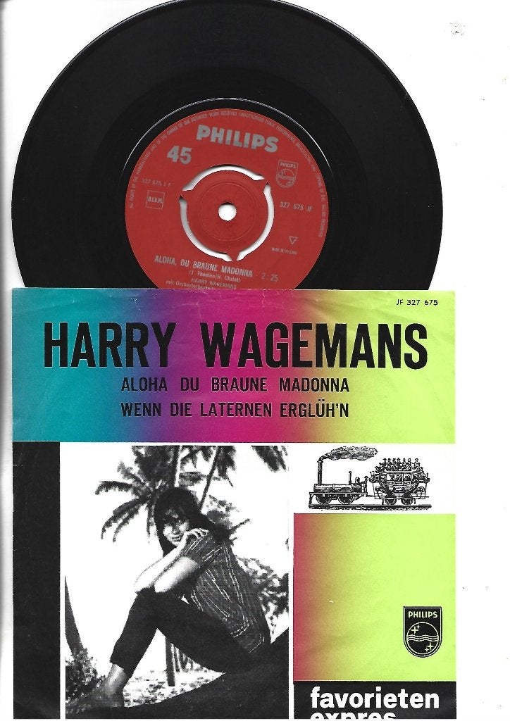 HARRY WAGEMANS SINGLE 7" ALOHA DU BRAUNE MADONNA -1964, Fotohoes, Ophalen of Verzenden, Zo goed als nieuw, Pop