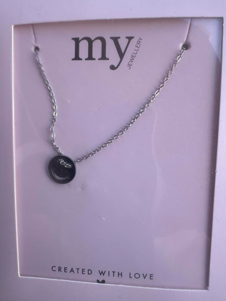 Nieuwe My Jewellery ketting met smiley hanger, Ophalen, Nieuw, Zilver, Overige materialen