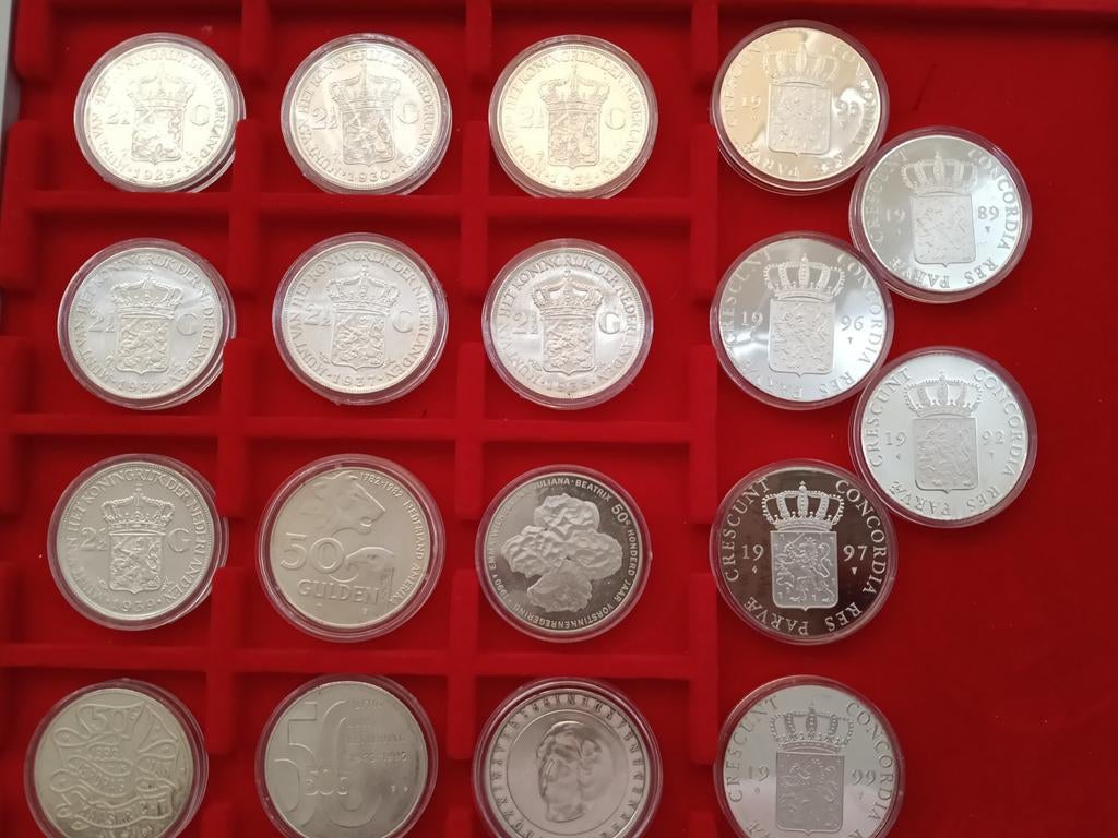 Zilveren munten W Rijksdaalders, 50 Gulden, Zilveren Dukaten, Ophalen of Verzenden, Zilver