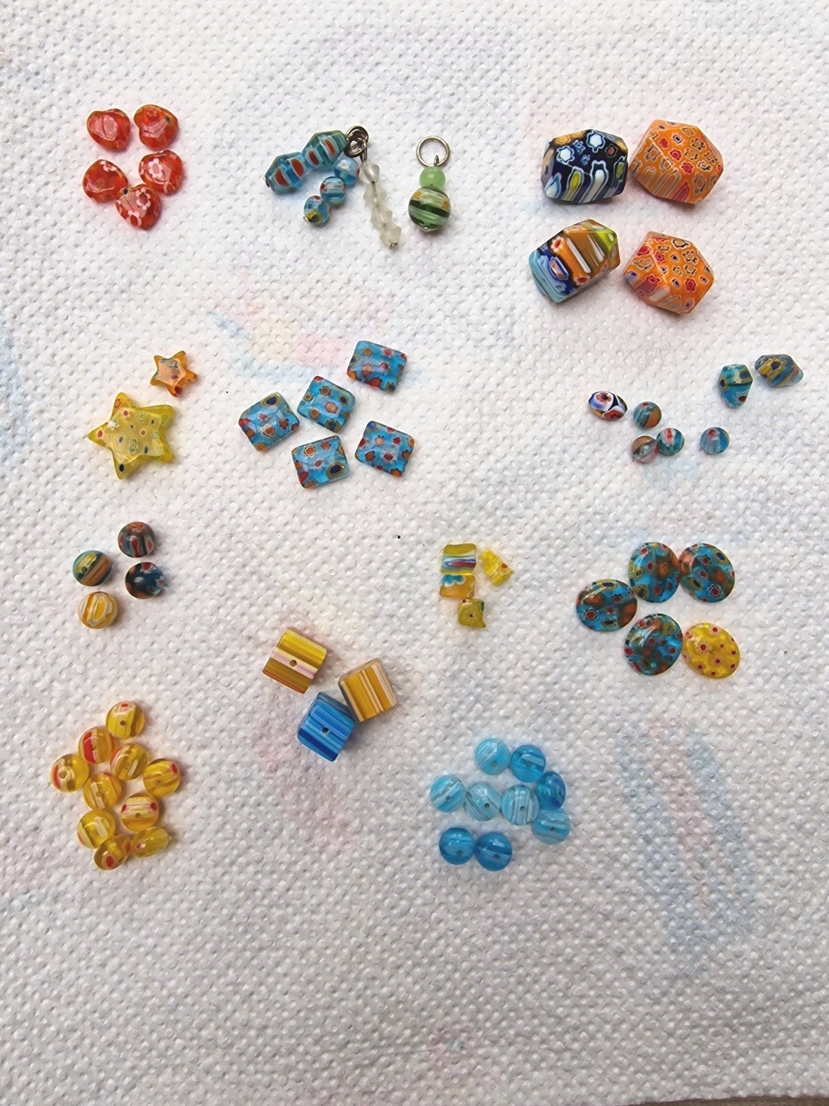 Millefiori Glas Kralen uit Italië, Ophalen of Verzenden, Gebruikt, Kraal