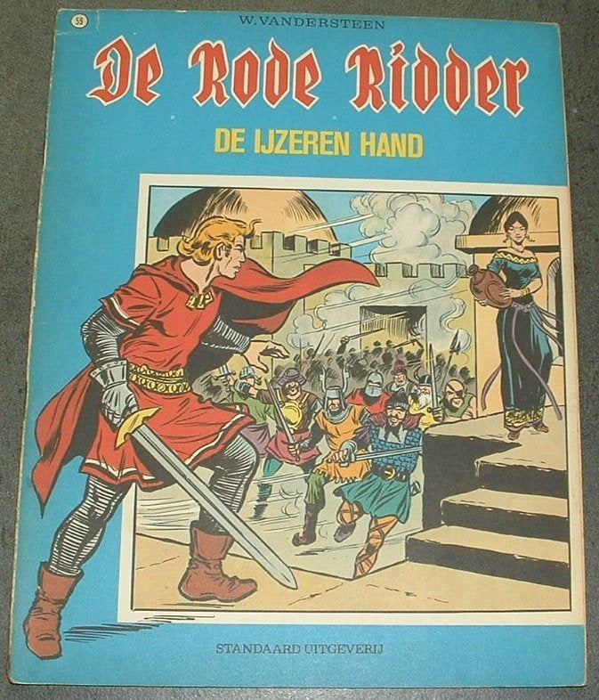 de rode ridder nr 59 met sticker tante sidonia, Gelezen, Willy Vandersteen, Eén stripboek, Ophalen of Verzenden