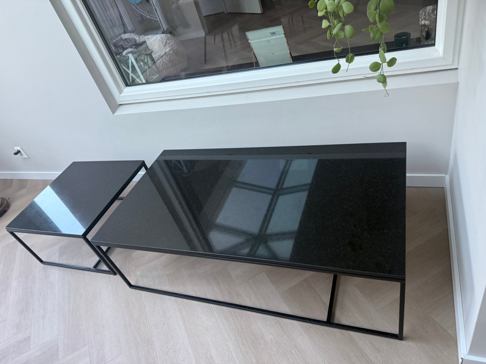 Echt marmeren salontafels van Gigameubel twee delig, 50 tot 100 cm, Rond, Ophalen of Verzenden, Zo goed als nieuw