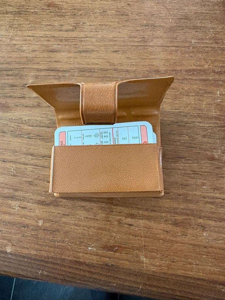 Lederen etui met set speelkaarten, Ophalen of Verzenden, Zo goed als nieuw, Speelkaart(en)