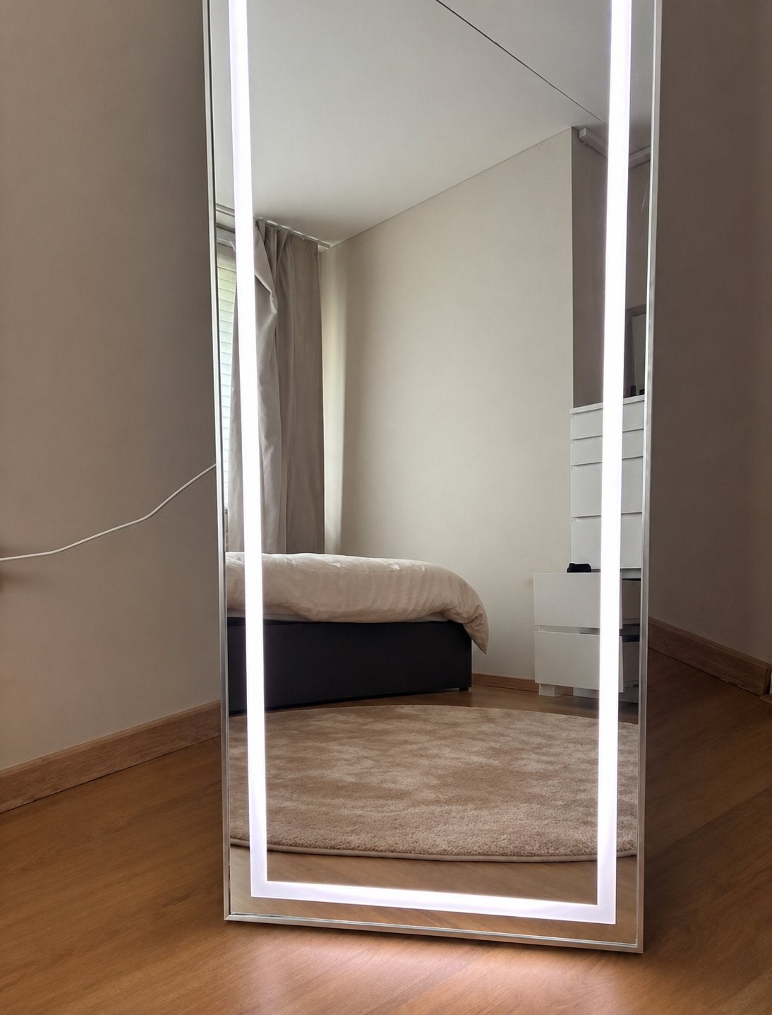 Grote spiegel met LED verlichting, Huis en Inrichting, Woonaccessoires | Spiegels, Ophalen, 200 cm of meer, Zo goed als nieuw