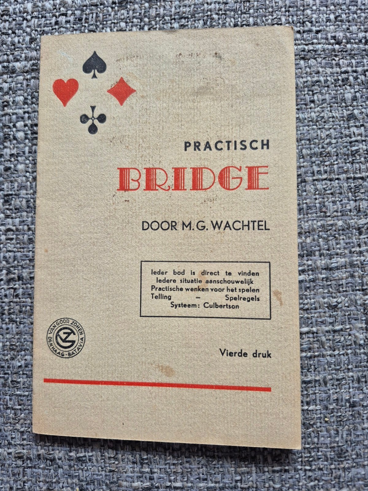 Practisch Bridge door M.G. Wachtel - 4e druk (1946), Ophalen of Verzenden, Gelezen, M.G. Wachtel, Catalogus