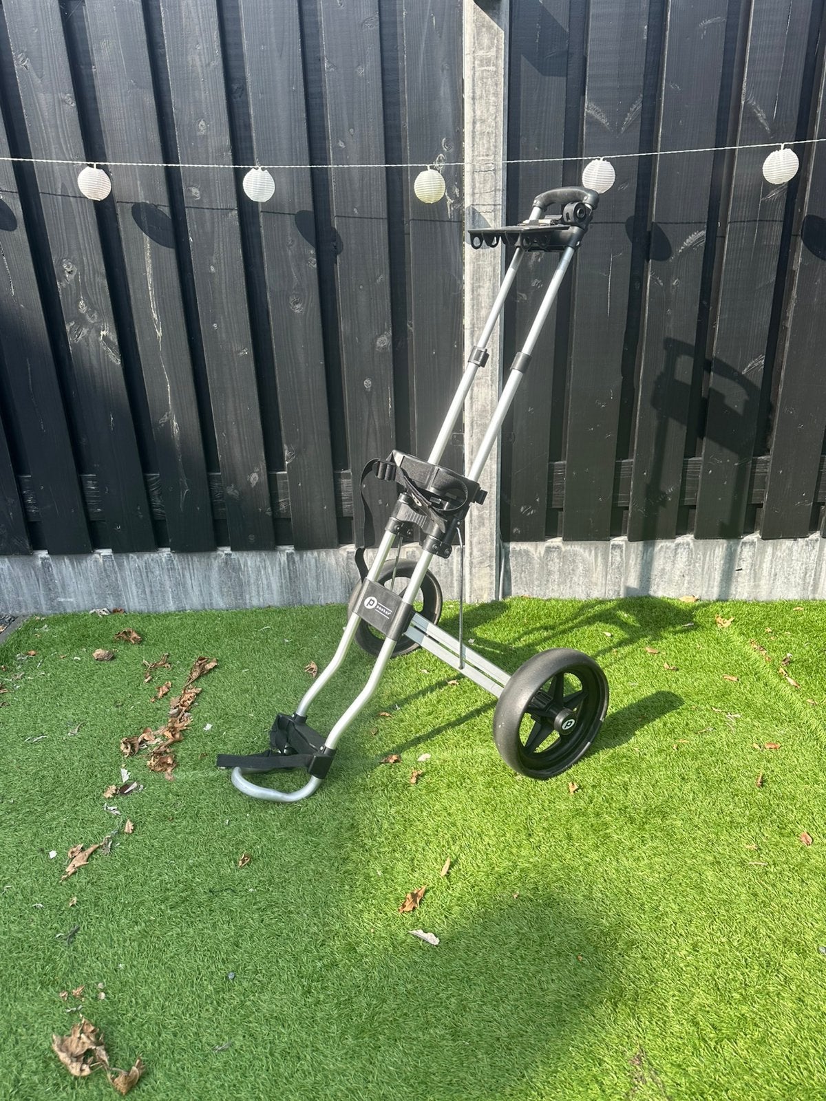 P Packer Golftrolley Tweewiels Zwart/Zilver, Ophalen of Verzenden, Zo goed als nieuw, Golfkar