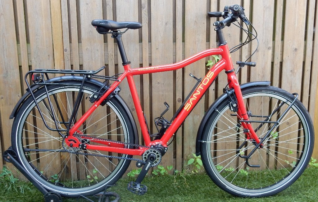 Santos Travelmaster 2.9 Pinion 1.18+Magura +Riemaandrijving, Ophalen, Overige typen, Aluminium, Zo goed als nieuw