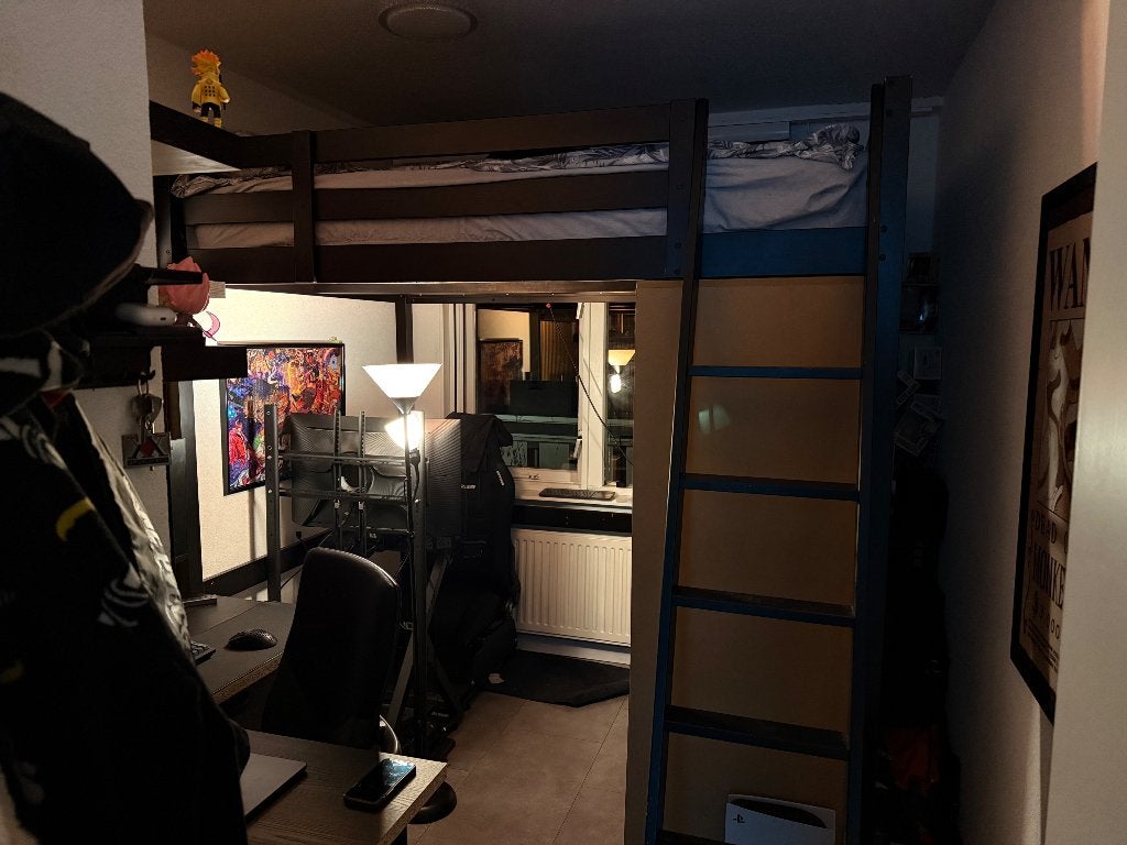IKEA STORÅ Hoogslaper Zwart – 140x200 cm, Huis en Inrichting, Ophalen, Gebruikt, Hoogslaper, Tweepersoons