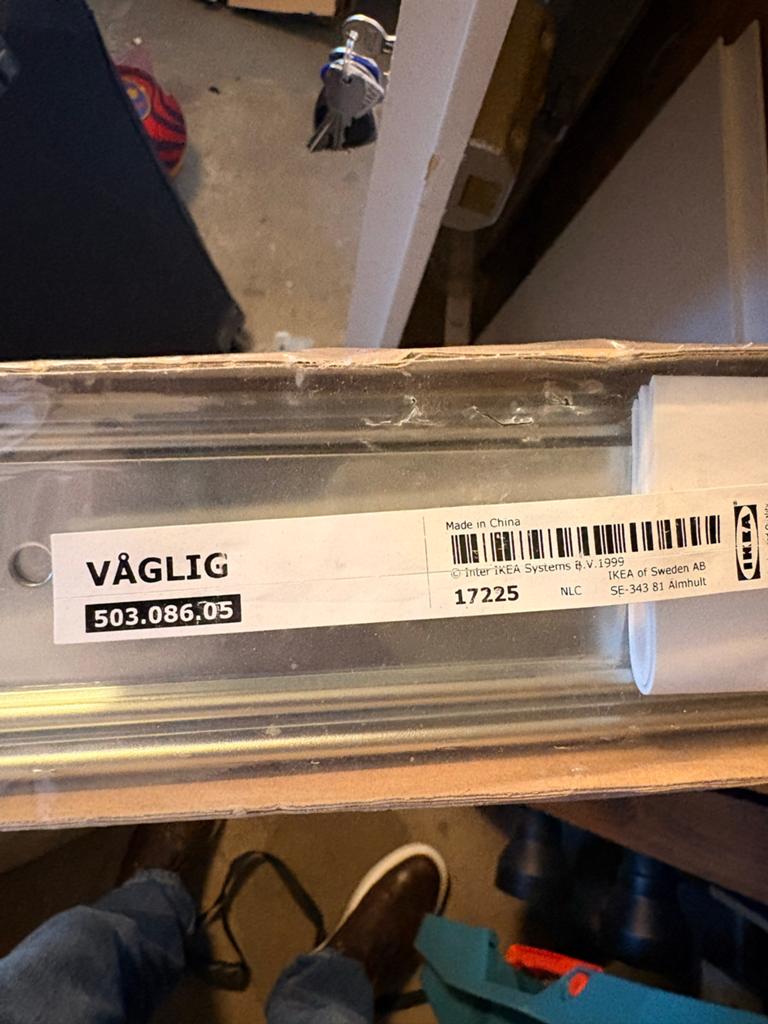 IKEA VÅGLIG Gordijnroede/rail 140 cm, Huis en Inrichting, Ophalen, Nieuw, Grijs, 100 tot 150 cm