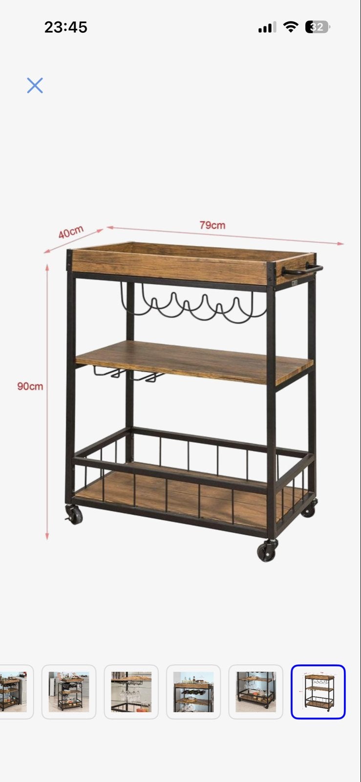 Mobiele Trolley met Afneembare Lade en Flessenhouder, Ophalen, Overige materialen, Nieuw, Minder dan 5 flessen