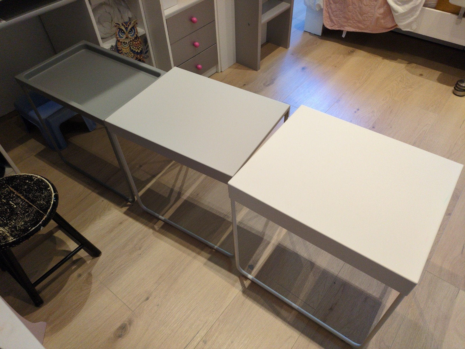 Set van 3 salon tafeltjes, Ophalen, Rond, 50 tot 100 cm, 50 tot 100 cm