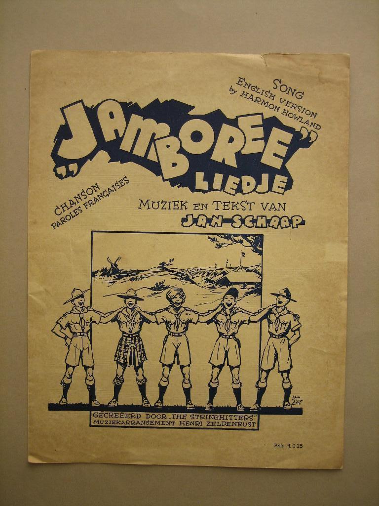 Oud muziekblad scouting jamboree 1937 Vogelenzang, Ophalen of Verzenden, Gebruikt, Embleem, Speld of Insigne
