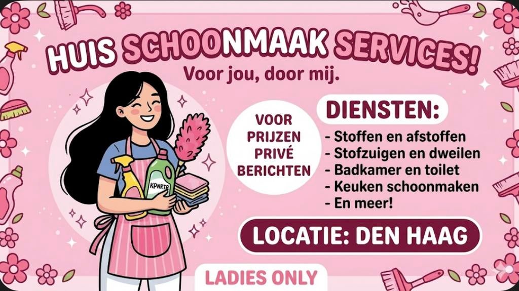 Schoonmaak service Den Haag Ladies Only, Vacatures