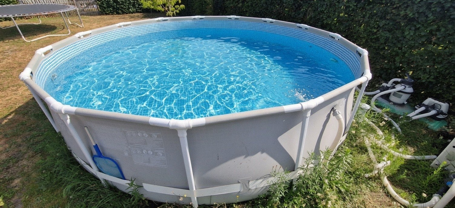 Intex Zwembad (4.57m) met zandfilter en zoutwater chlorinato, Ophalen, Gebruikt, Rond, 300 cm of meer
