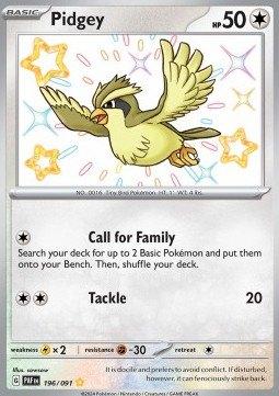 Pidgey #196 - PAF -Paldean Fates, Verzenden, Zo goed als nieuw