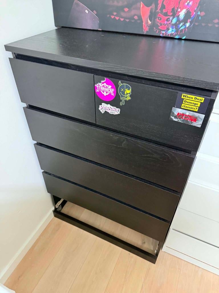 Malm Black Dresser, Ophalen, Gebruikt, 100 tot 150 cm, 50 tot 100 cm