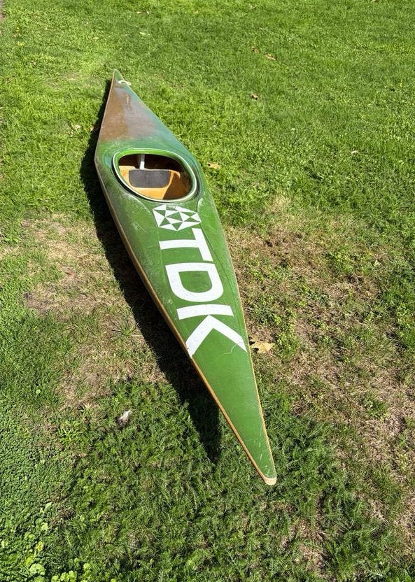 1-persoons oude wedstrijdkajak / kano, Watersport en Boten, Ophalen of Verzenden, Gebruikt, 1-persoons