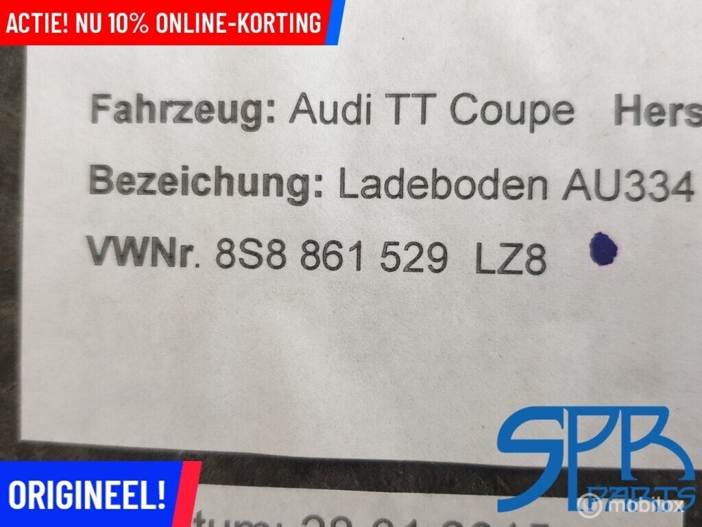 Vloerplaat laadruimte KOFFERBAK BODEM MAT TT 8S 8S8861529, Audi, Gebruikt, Audi, Ophalen of Verzenden