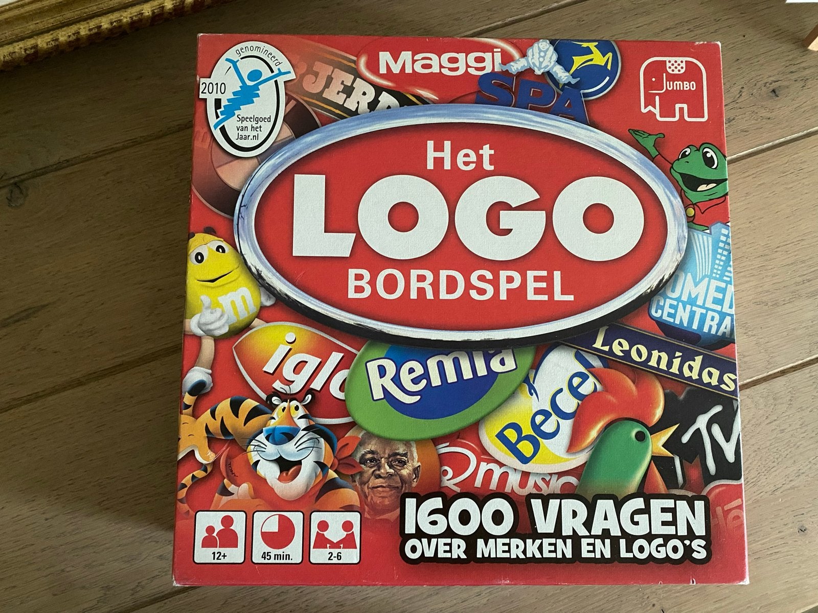 Het Logo Bordspel - 1600 vragen over merken en logo's, Hobby en Vrije tijd, Drie of vier spelers, Ophalen of Verzenden, Gebruikt