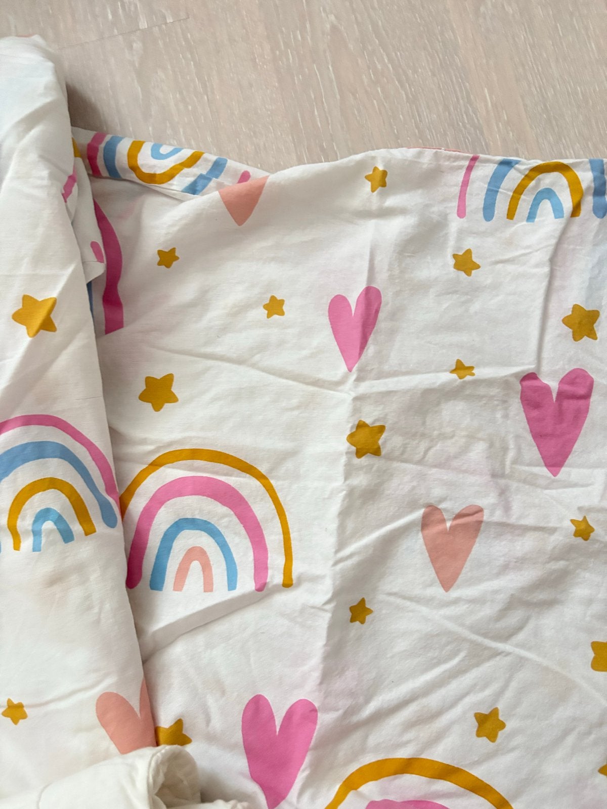 Dekbedovertrek regenboog en hartjes - Kinderkamer, Jongetje of Meisje, Wit, Dekbedovertrek, Ophalen of Verzenden