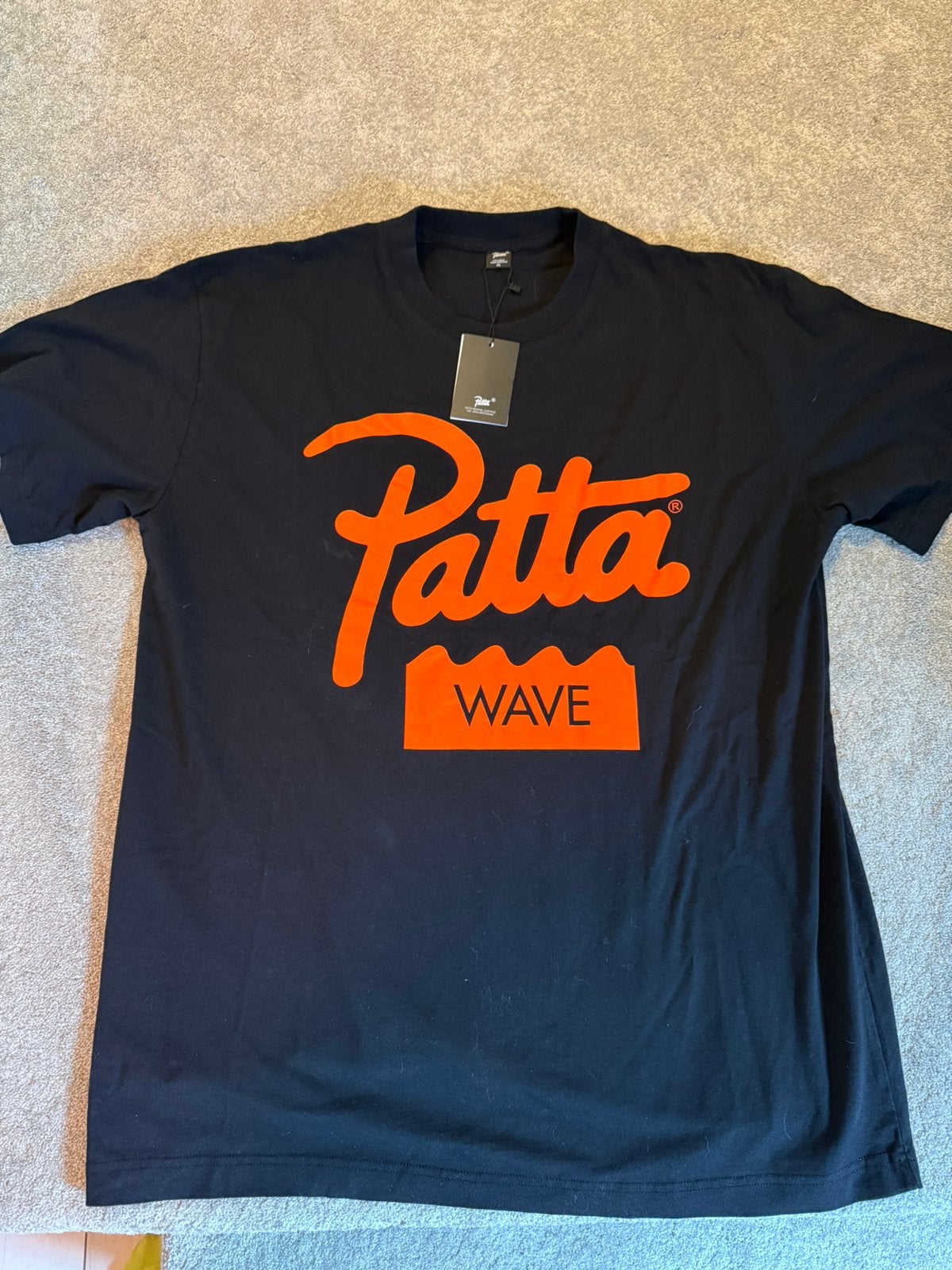 Patta Wave Crimson Tshirt XL, Verzenden, Zo goed als nieuw, Maat 56/58 (XL), Zwart