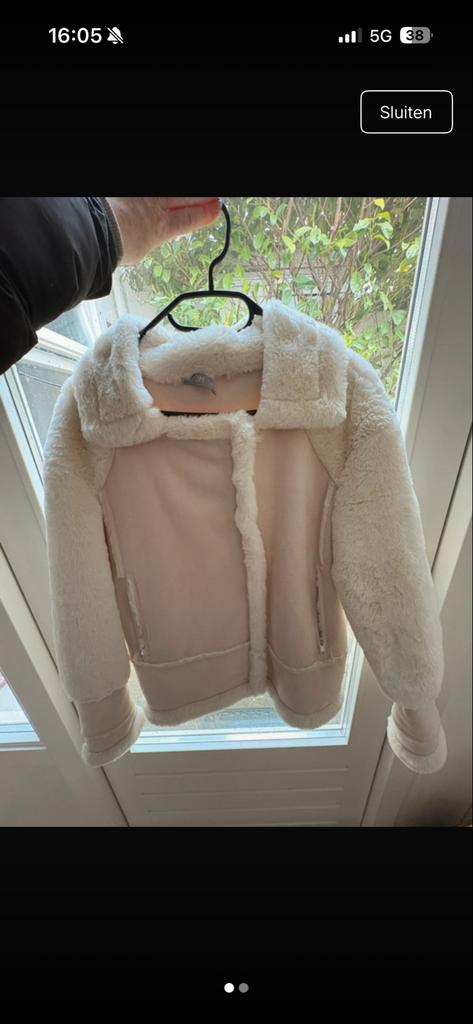 Crèmekleurige teddy jas maat S, Ophalen of Verzenden, Zo goed als nieuw, Maat 36 (S), Beige