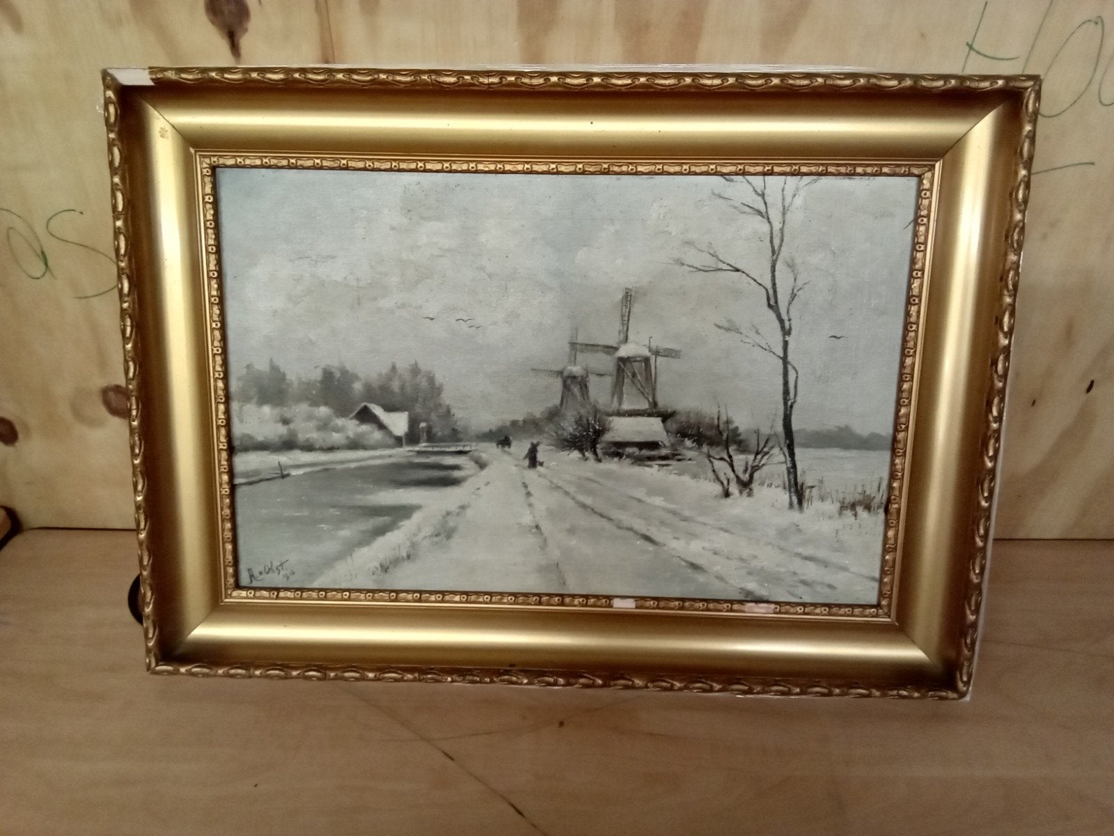 Schilderij van A van Olst 1918, Antiek en Kunst, Ophalen of Verzenden