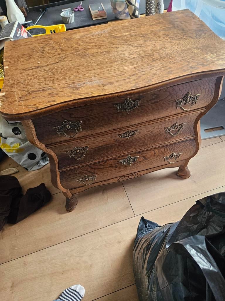 Antieke ladekastje / commode - eikenhout, Antiek en Kunst, Antiek | Meubels | Kasten, Ophalen