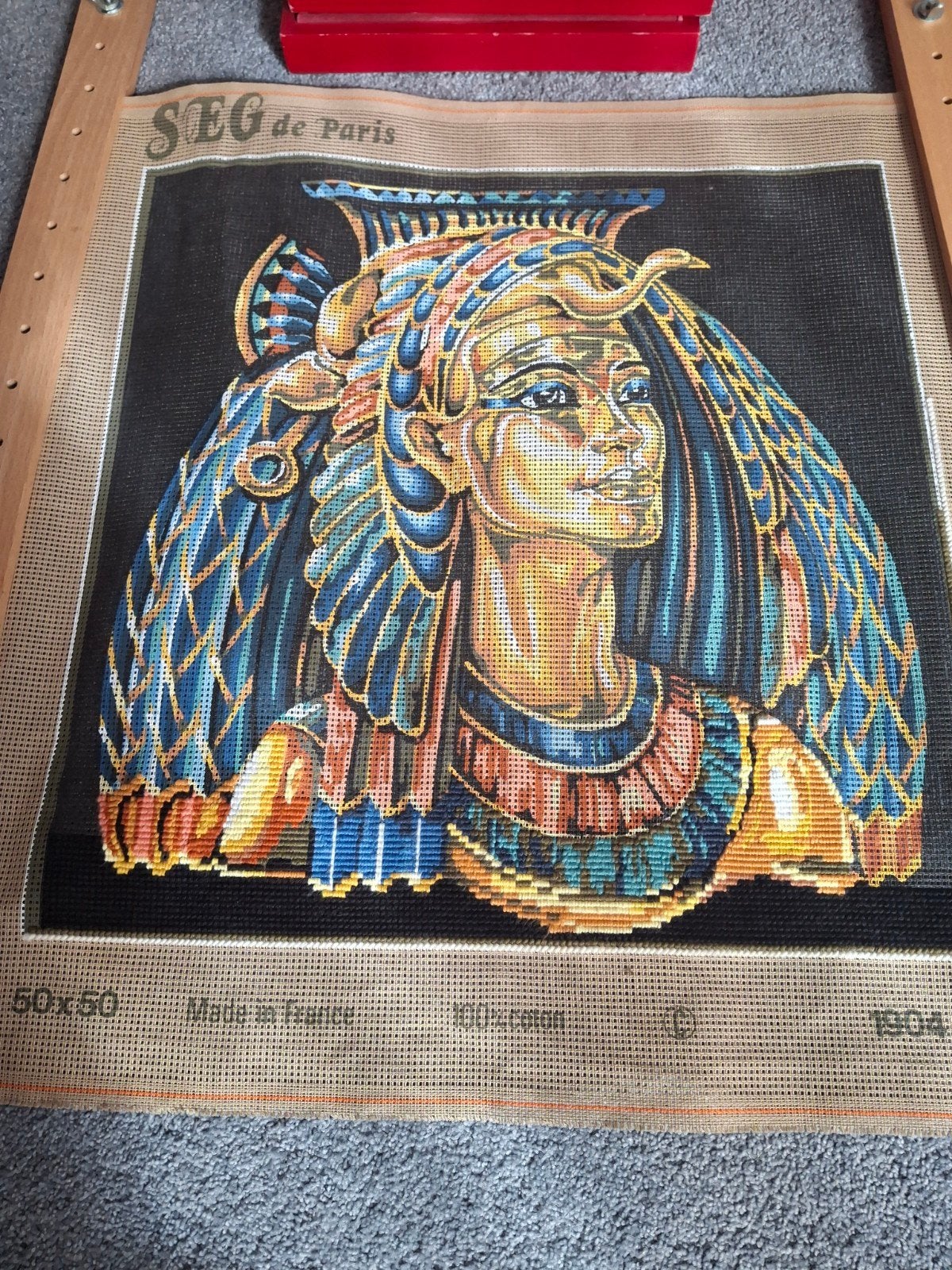 Borduurwerk Egyptische Farao - SEG de Paris, Ophalen of Verzenden, Zo goed als nieuw, Handborduren, Borduurpakket