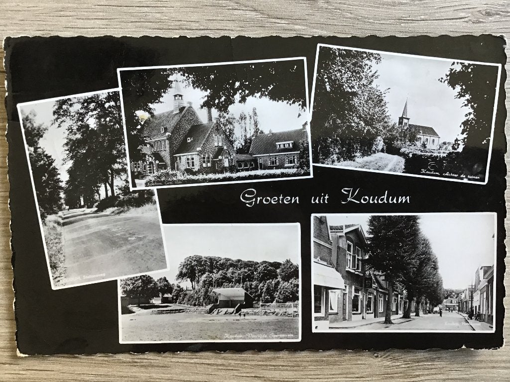 Oude ansichtkaart Koudum - Groeten uit Koudum (1962), Verzamelen, Ophalen of Verzenden, 1960 tot 1980, Gelopen, Friesland