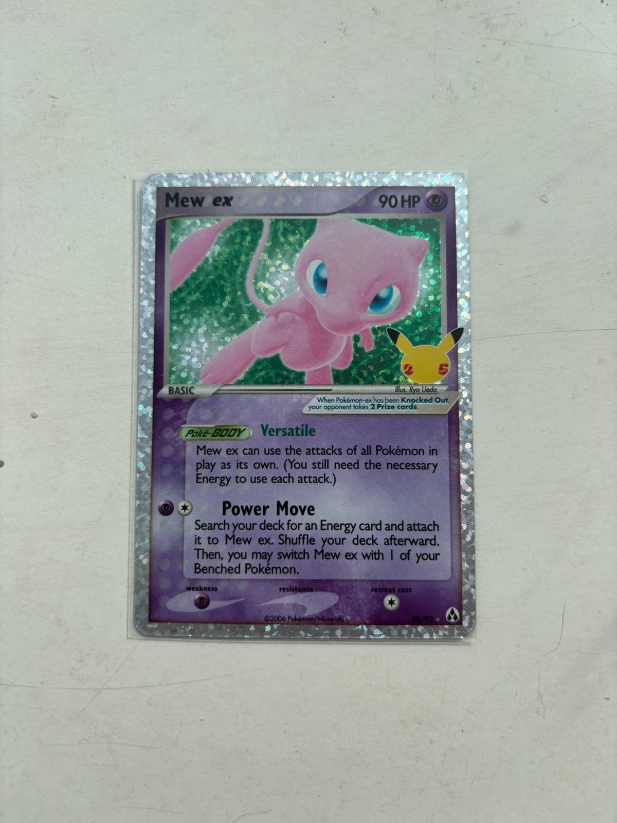 mew ex holo sleeve, Hobby en Vrije tijd, Verzamelkaartspellen | Pokémon, Ophalen of Verzenden, Zo goed als nieuw