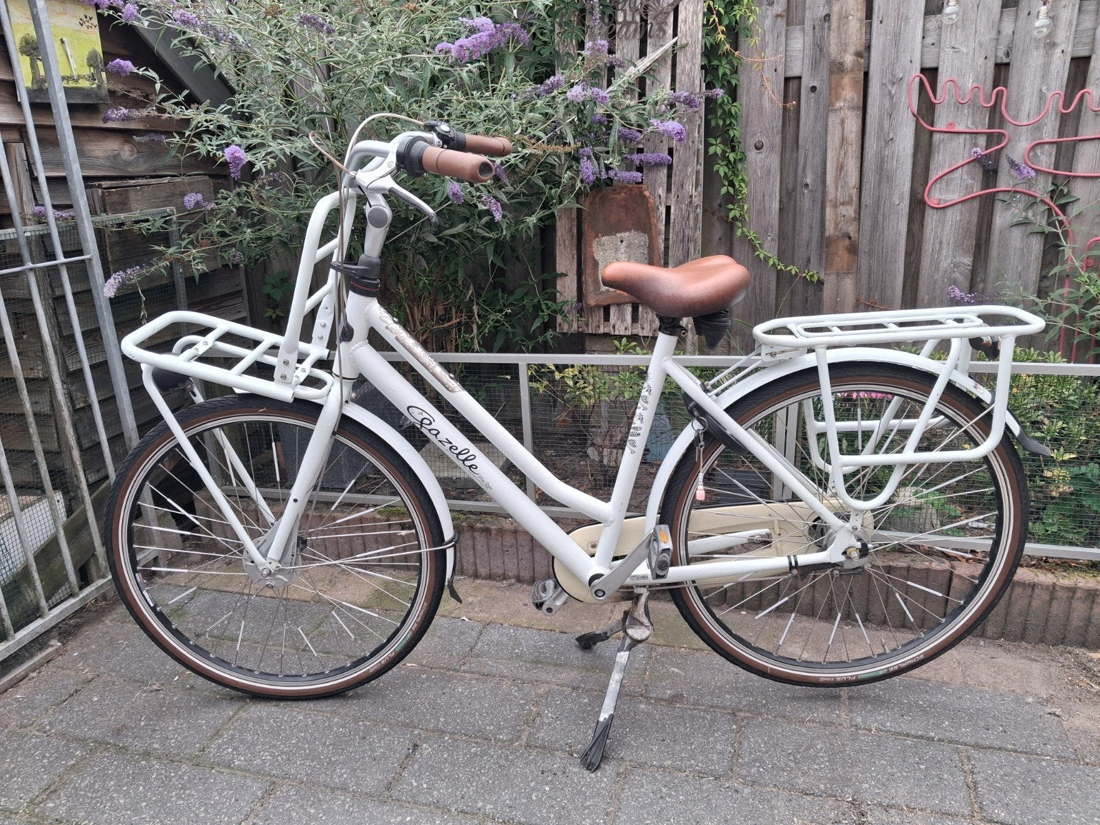 Gazelle Miss Grace Damesfiets - Wit met voordrager, Fietsen en Brommers, Fietsen | Dames | Damesfietsen, 53 tot 56 cm, Ophalen